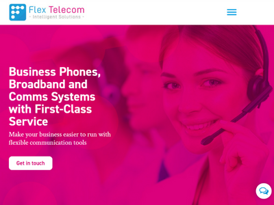 flex telecom business telecoms website screenshot
