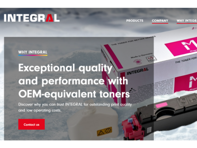 integral toner manufacturer website screenshot